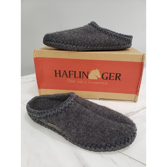 Haflinger Unisex Wool Slippers Size EU 40 Women's 9 Men's 7 Gray - Picture 1 of 8